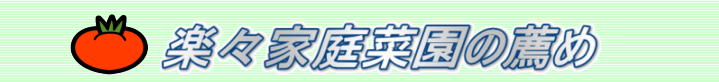 楽々家庭菜園のすすめ